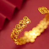 Fine Jewelry Flower 24KT Bracelet Bangle