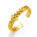 Fine Jewelry Flower 24KT Bracelet Bangle