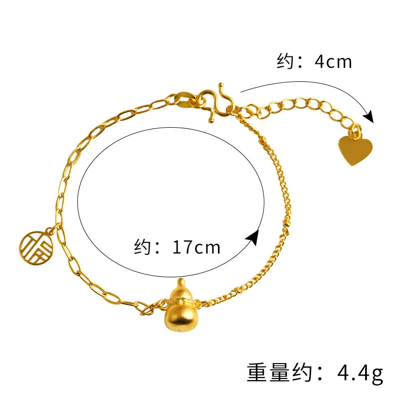 24KT Calabash Bracelet for Women, Bride Party Gift