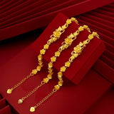 24KT Chain Bracelet Fine Jewelry Woman Girl Bride Mother Birthday Wedding Gift