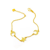 24KT Chain Bracelet Star Moon Crescent Fine Jewelry