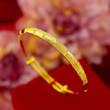 BT572 Bamboo Joint 24KT Resizable Bracelet Bangle