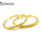 BT572 Bamboo Joint 24KT Resizable Bracelet Bangle