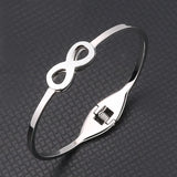 BT812 Number 8 Steel Cuff Bracelet for Women, Gift for Birthday, Wedding