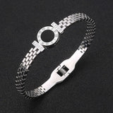 BT813 Round Love Titanium Stainless Steel Cuff Bracelet