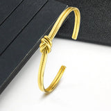 BT820 Knotted Titanium Stainless Steel Cuff Bracelet