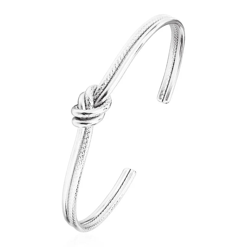 BT820 Knotted Titanium Stainless Steel Cuff Bracelet