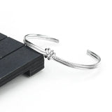 BT820 Knotted Titanium Stainless Steel Cuff Bracelet