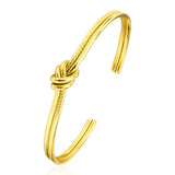 BT820 Knotted Titanium Stainless Steel Cuff Bracelet
