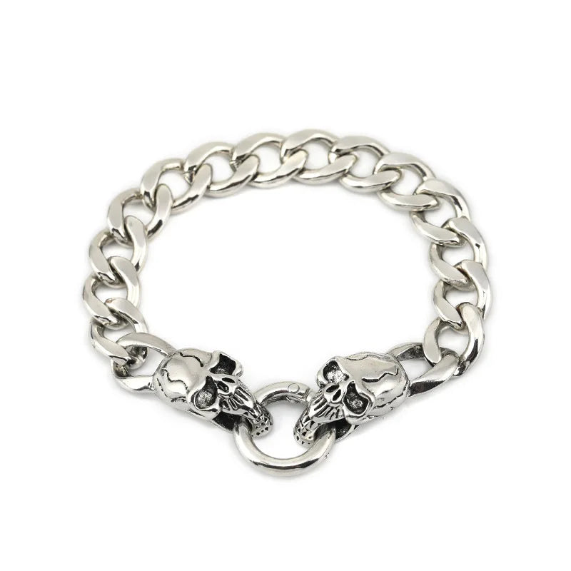 Retro Hiphop Skull Halloween Titanium Steel Bracelet