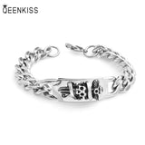 BT825 Hiphop Caribean Skull Titanium Steel Bracelet