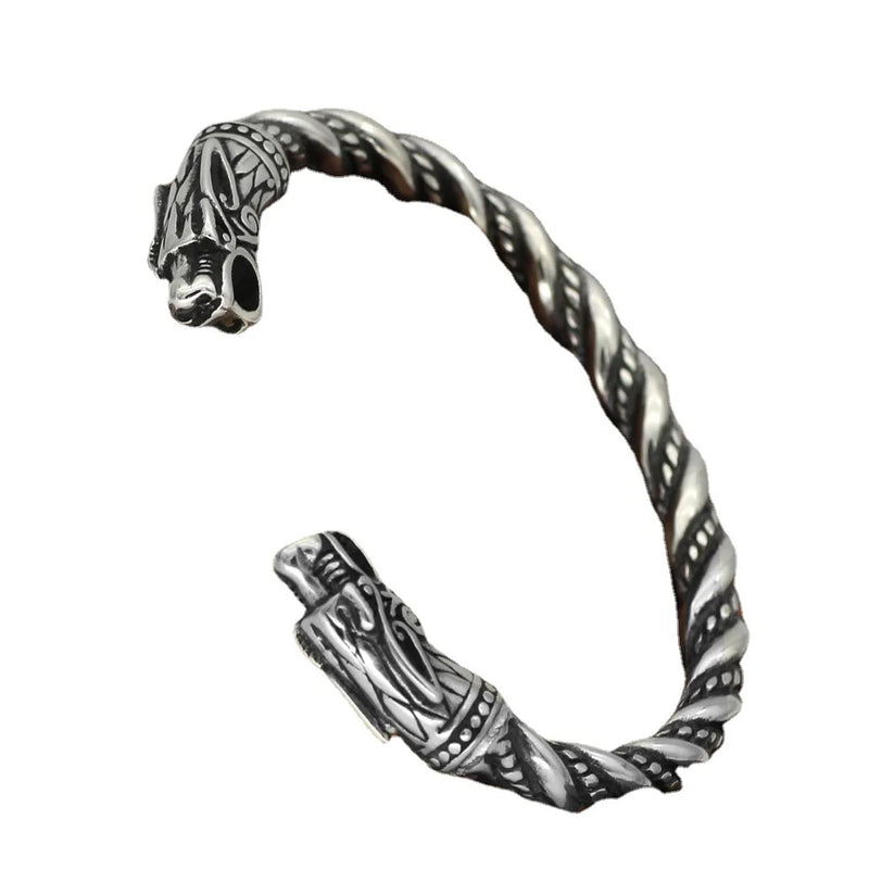 BT831 Double-headed Dragon Titanium Steel Bracelet