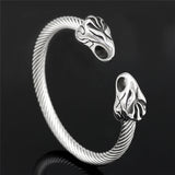 Double-headed Wolf Titanium Steel Cuff Bracelet