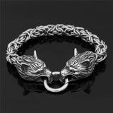 Retro Wolf Double Head Titanium Steel Bracelet
