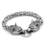 Retro Wolf Double Head Titanium Steel Bracelet