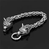 Retro Wolf Double Head Titanium Steel Bracelet