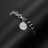 BT840 Jointed Punk Titanium Stainless Steel Chain Bracelet