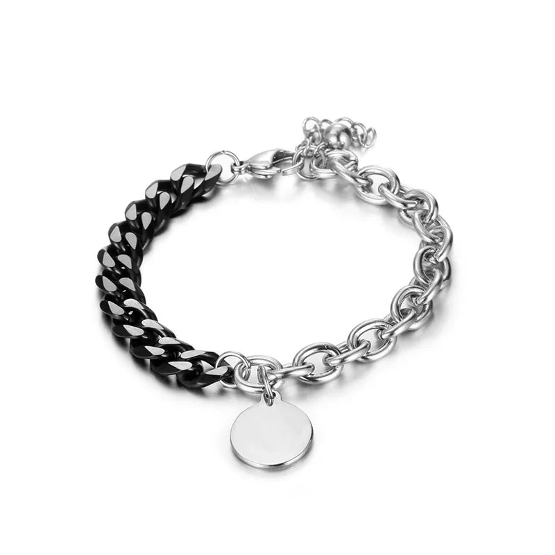 BT840 Jointed Punk Titanium Stainless Steel Chain Bracelet