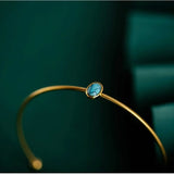 Turquoise Titanium Steel Cuff Bracelet Bangle