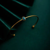 Turquoise Titanium Steel Cuff Bracelet Bangle