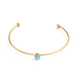 Turquoise Titanium Steel Cuff Bracelet Bangle