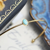 Turquoise Titanium Steel Cuff Bracelet Bangle