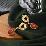 Water Drop Agate 24KT Stud Earrings - Fine Jewelry for Women