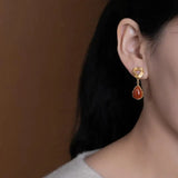 Water Drop Agate 24KT Stud Earrings - Fine Jewelry for Women