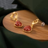Water Drop Agate 24KT Stud Earrings - Fine Jewelry for Women