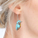 Little Bird Turquoise Antique Silver Earrings