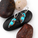 Little Bird Turquoise Antique Silver Earrings