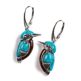 Little Bird Turquoise Antique Silver Earrings