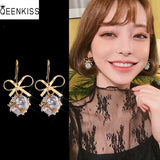 Fine Jewelry Bowknot Pendant 925 Silver Earrings