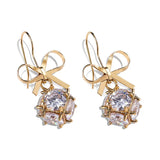 Fine Jewelry Bowknot Pendant 925 Silver Earrings