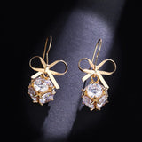 Fine Jewelry Bowknot Pendant 925 Silver Earrings