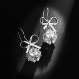 Fine Jewelry Bowknot Pendant 925 Silver Earrings