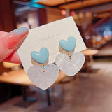 Double Heart 925 Silver Stud Earrings