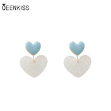 Double Heart 925 Silver Stud Earrings