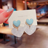 Double Heart 925 Silver Stud Earrings