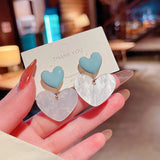 Double Heart 925 Silver Stud Earrings