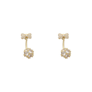 Round Zircon 925 Silver Stud Earrings