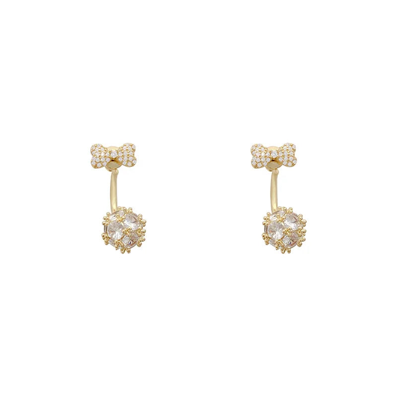 Round Zircon 925 Silver Stud Earrings