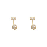 Round Zircon 925 Silver Stud Earrings