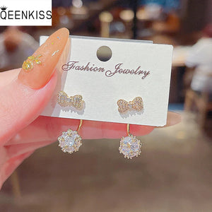 Round Zircon 925 Silver Stud Earrings