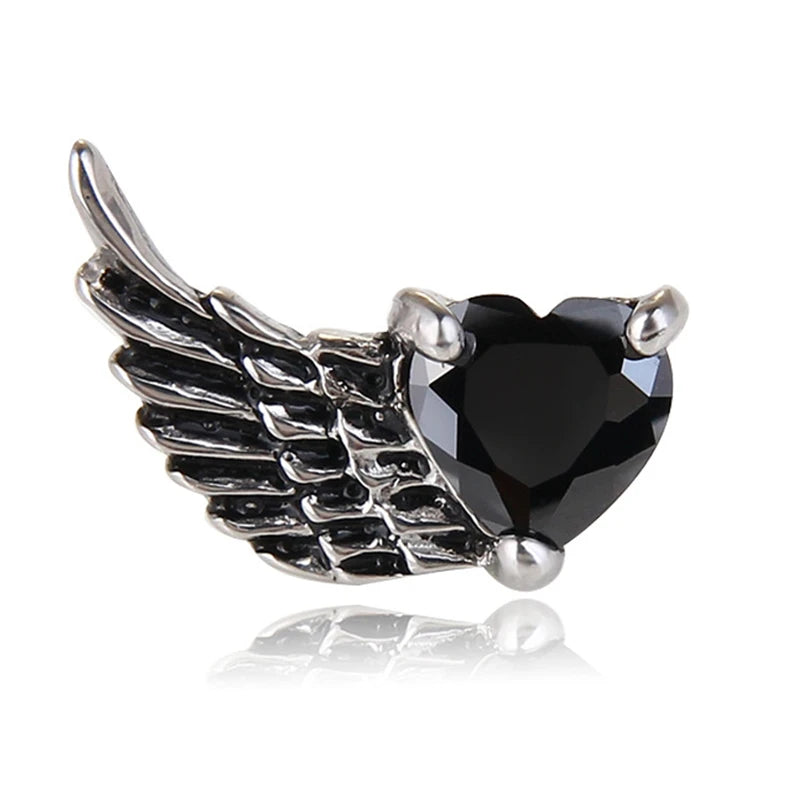 Retro Angel Wings Titanium Steel Stud Earrings