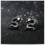 Retro Dragon Titanium Steel Stud Earrings
