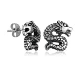 Retro Dragon Titanium Steel Stud Earrings