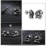 Retro Dragon Titanium Steel Stud Earrings