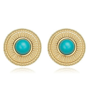 Turquoise Titanium Stainless Steel Stud Earrings