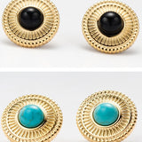 Turquoise Titanium Stainless Steel Stud Earrings